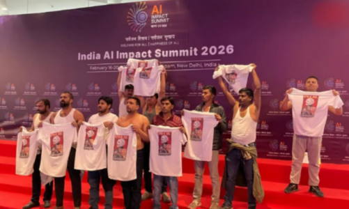 India AI Impact Summit में हंगामा, यूथ कांग्रेस कार्यकर्ताओं का शर्टलेस प्रदर्शन